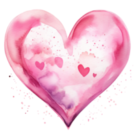 AI generated Pink heart for Valentine's day. Isolated. Watercolor. For greeting card, banner, logo, brand, sales png