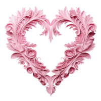 AI generated Pink heart for Valentine's day. Isolated. For greeting card, banner, logo, brand, sales png