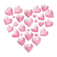 Pink heart for Valentine's day. Isolated. For greeting card, banner, logo, brand, sales png