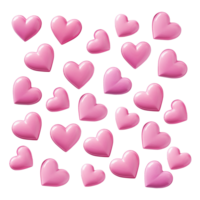 AI generated Pink hearts for Valentine's day. Isolated. For greeting card, banner, logo, brand, sales png