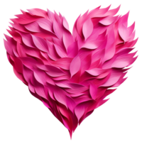 AI generated Pink heart for Valentine's day. Isolated. For greeting card, banner, logo, brand, sales png