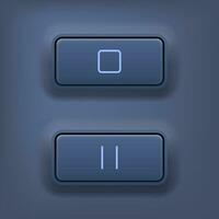 Set of blue buttons. Collection of user interface elements. Vector illustration.