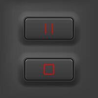 Set of black buttons. Collection of user interface elements. Vector illustration.