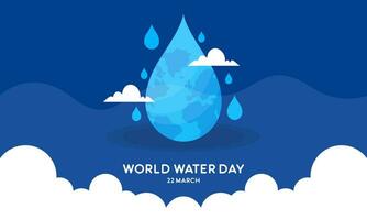 Happy World Water Day, flat design illustration. Save Water Concepts Vector