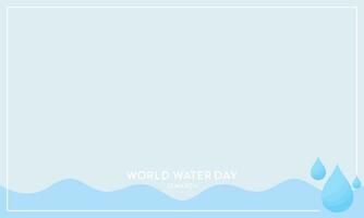 Happy World Water Day, flat design illustration. Save Water Concepts Vector Copy Space Background