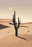 AI generated Abstract minimalistic art of desert photo