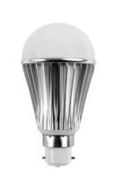 Economical light lamp isolated on white photo