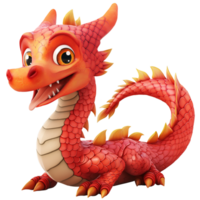 ai généré mignonne rouge dragon, 3d conception. adapté pour événements et chinois Nouveau année png