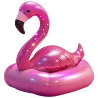 ai genererad rosa gnistrande flamingo flyta, 3d design. lämplig för semester, sommar och design element png