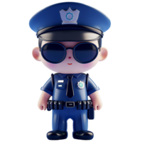 AI generated Cute police character, 3d design. Suitable for security and design elements png