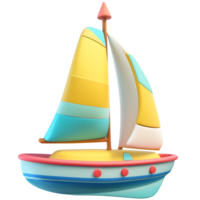 ai generiert Segelboot zum Urlaub, 3d Design. geeignet zum Urlaub, Sommer- und Design Elemente png