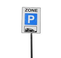 Parking zone sign isolated on white photo