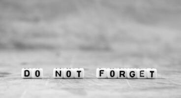 cube words on the wooden table photo