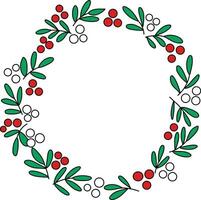 Doodle boho flower wreath a boho style floral wreath that is hand drawn with simple, elegant lines. beautiful elements like tinsel, garland, and circular flower arrangements. vector