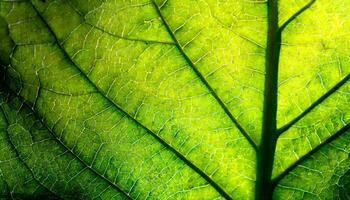 AI generated a close up of a green leaf photo