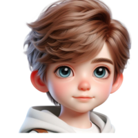 AI generated 3d Cartoon character little boy png