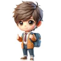 AI generated 3d Cartoon character little boy png