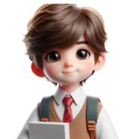 AI generated 3d Cartoon character little boy png