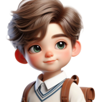 AI generated 3d Cartoon character little boy png