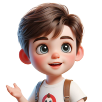 AI generated 3d Cartoon character little boy png