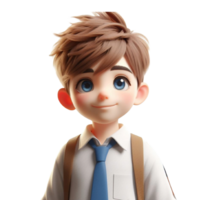 AI generated 3d Cartoon character little boy png