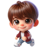 AI generated 3d Cartoon character little boy png