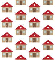 Vector seamless pattern of flat country house