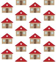 Vector seamless pattern of flat country house