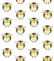 Vector seamless pattern of doodle sketch owl