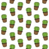 Vector seamless pattern of hand drawn cactus