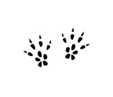 Vector black rat mouse foot print steps