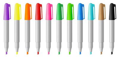 Set of colored markers vector