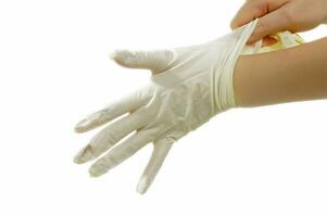 hand with gloves photo