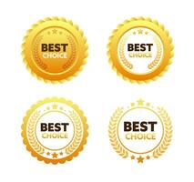 Gold medal for Best Choice. Retail badge. Best Choice tag. Vector stock illustration