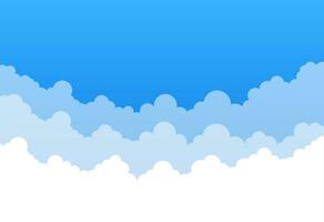 Abstract white cloud on blue sky. Border of clouds. Vector stock illustration