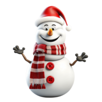 ai gerado engraçado Natal boneco de neve personagem png