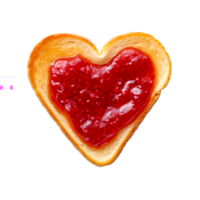 AI generated Slice of Toast with Heart Shaped Jam on it on transparent background png