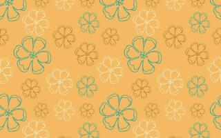 Vector pattern. Apple tree flowers on a beige background. Pattern for banner, textile, clothing and wall decor.
