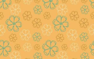 Vector pattern. Apple tree flowers on a beige background. Pattern for banner, textile, clothing and wall decor.