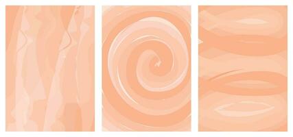 Set abstract background with effect watercolor in peach fuzz color vector