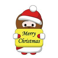 Cute God Jesus Christ with Christmas congratulation in color vector