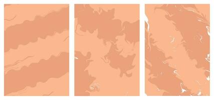 Set abstract background with effect watercolor in peach fuzz color vector