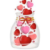 San Valentino giorno regalo vaso con cuori png