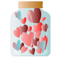 valentine's day hearts in a mason jar png