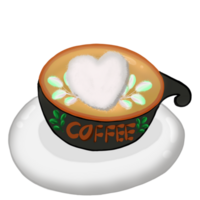 coffee cup with heart shape and sugar png