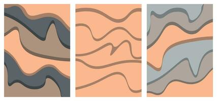 Set abstract background with effect paper cutout vector