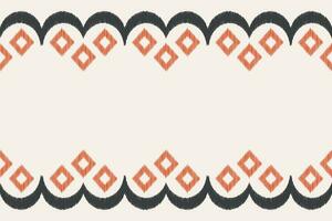 Ethnic Ikat fabric pattern geometric style.African Ikat embroidery Ethnic oriental pattern brown cream background. Abstract,vector,illustration.Texture,clothing,frame,decoration,motif,carpet. vector