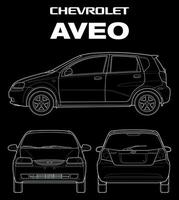 2007 Chevrolet Aveo car blueprint vector