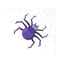 spider in spider web illustration vector