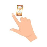 mano cursor con reloj de arena ilustración vector